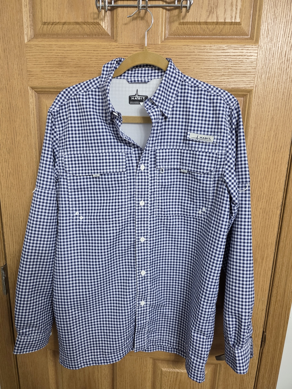 Men’s Blue Habit Gingham Button-Down Shirt